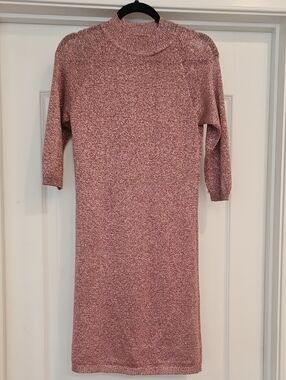 Laura Aponte - Rare 1960s Metallic Rose Knit Midi Dress